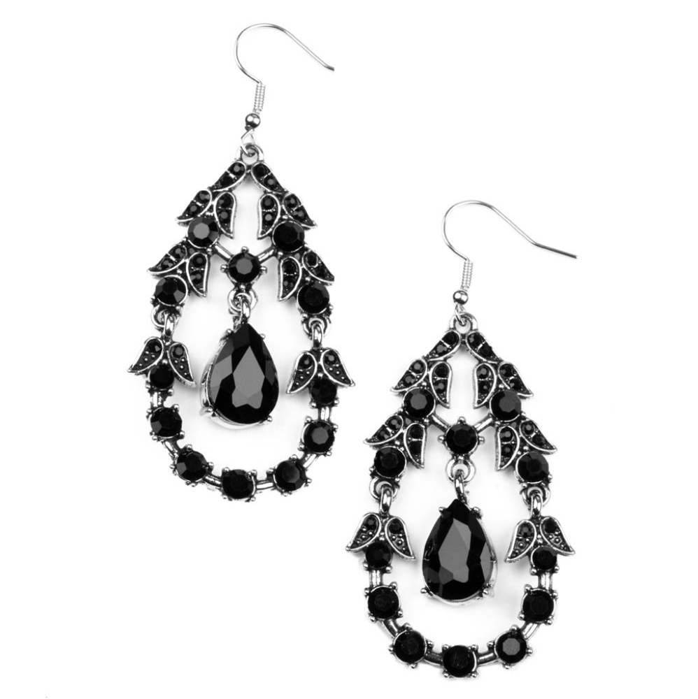 Garden Decorum - Black Earrings #428